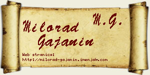 Milorad Gajanin vizit kartica